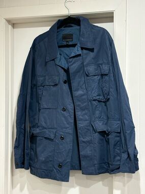 Banana Republic Men's Dark Blue Military Field Jacket
